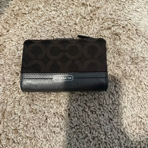 Silver and grey coach wallet